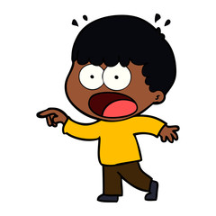 Obraz premium cartoon shocked man pointing