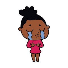 cartoon crying woman