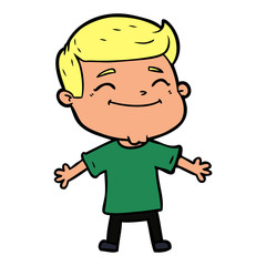 happy cartoon man with open arms