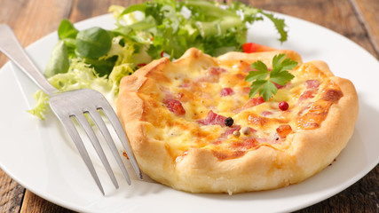 french quiche and salad
