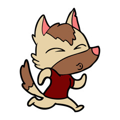 cartoon wolf running