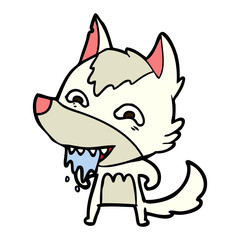 cartoon hungry wolf