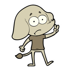 cartoon unsure elephant