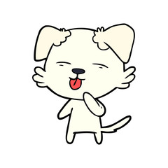 Obraz premium cartoon dog sticking out tongue