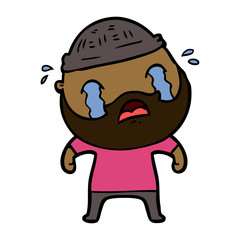cartoon bearded man crying