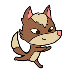 friendly cartoon wolf running