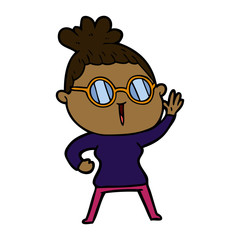 cartoon woman wearing spectacles