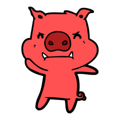 angry cartoon pig