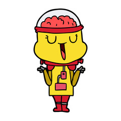 happy cartoon robot shrugging shoulders