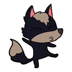 cartoon wolf pouting