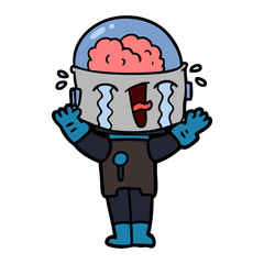 Obraz premium cartoon crying robot