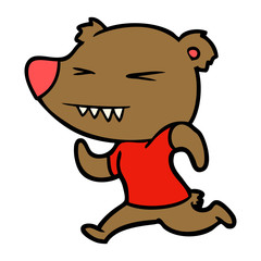 angry bear cartoon running