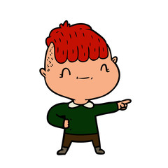 cartoon friendly boy