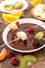 chocolate fondue and fruit