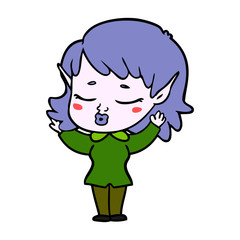 pretty cartoon elf girl