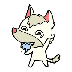 cartoon hungry wolf