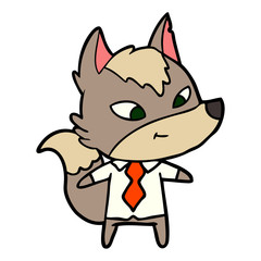 friendly cartoon wolf manager