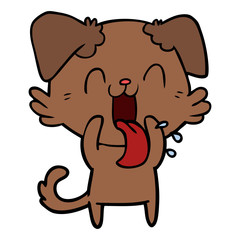 cartoon panting dog