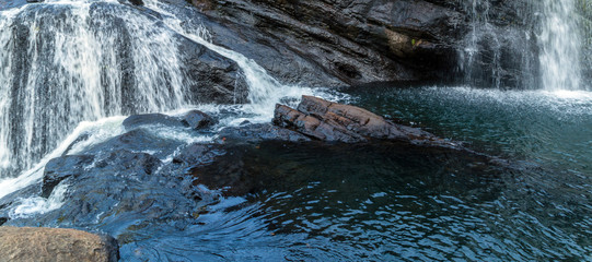 Fototapeta premium The Bakers Falls in the Horton Plains gets its water from the Belihul Oya. Sri Lanka.