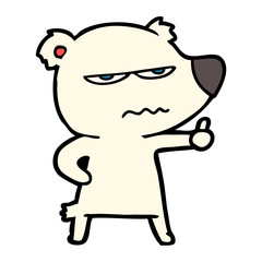 angry bear polar cartoon giving thumbs up