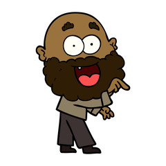 Obraz premium cartoon crazy happy man with beard