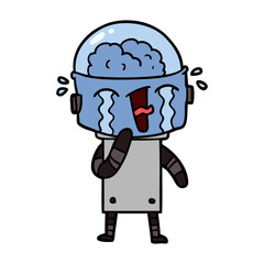 cartoon crying robot