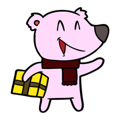 laughing christmas bear cartoon