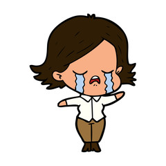 cartoon girl crying