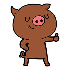 happy cartoon pig