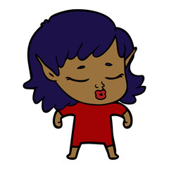 pretty cartoon elf girl