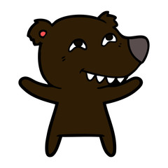 cartoon bear showing teeth