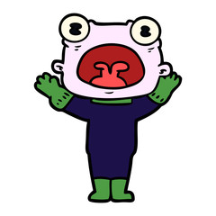 cartoon weird alien communicating
