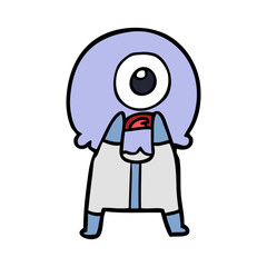 cartoon cyclops alien spaceman