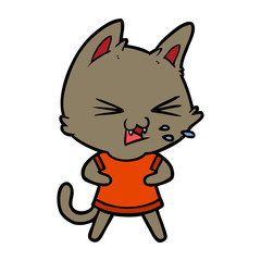 cartoon cat hissing