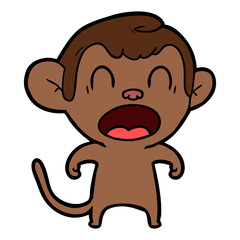 Fototapeta premium shouting cartoon monkey