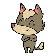 friendly cartoon wolf