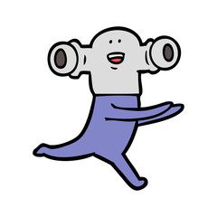 Obraz premium friendly cartoon alien running