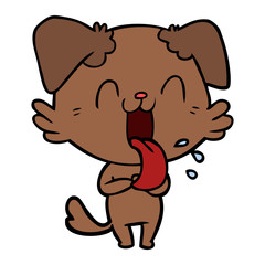 cartoon panting dog