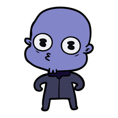 cartoon weird bald spaceman