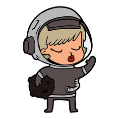 cartoon pretty astronaut girl