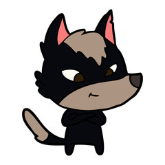 friendly cartoon wolf