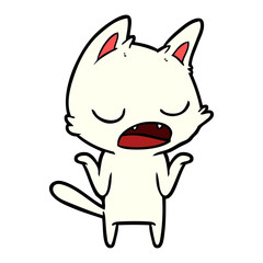 talking cat shrugging shoulders