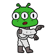cartoon three eyed alien
