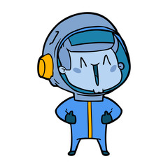 happy cartoon astronaut