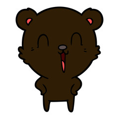 happy laughing cartoon bear