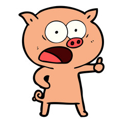cartoon pig shouting