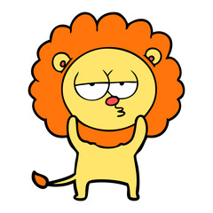 cartoon bored lion