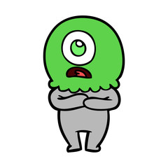 cartoon cyclops alien spaceman