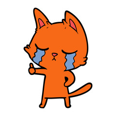 crying cartoon cat