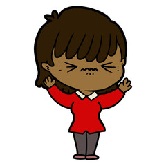 annoyed cartoon girl
